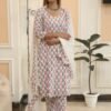 Negchar Chooti Buti Handblock Print Straight Kurta set Of three