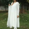 Negchar White Tire Anarkali set Set of 3