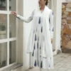 Negchar-Blue leaf Handblock tire anarkali set
