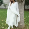 Negchar White Tire Anarkali set Set of 3