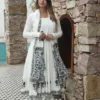 Negchar Blue Buta Anarkali Set of 3 by Urban India Trends