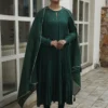 Negchar Solid Green Tire Anarkali Set Set of 3