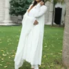 Negchar White Tire Anarkali set Set of 3