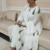 Negchar -green leaf Handblock print tire anarkali set Set of 3
