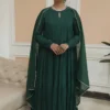 Negchar Solid Green Tire Anarkali Set Set of 3