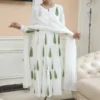 Negchar -green leaf Handblock print tire anarkali set Set of 3