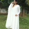 Negchar White Tire Anarkali set Set of 3
