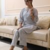 Negchar Striped Linen Kurta with Parallel Pajama Set