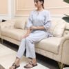 Negchar Striped Linen Kurta with Parallel Pajama Set