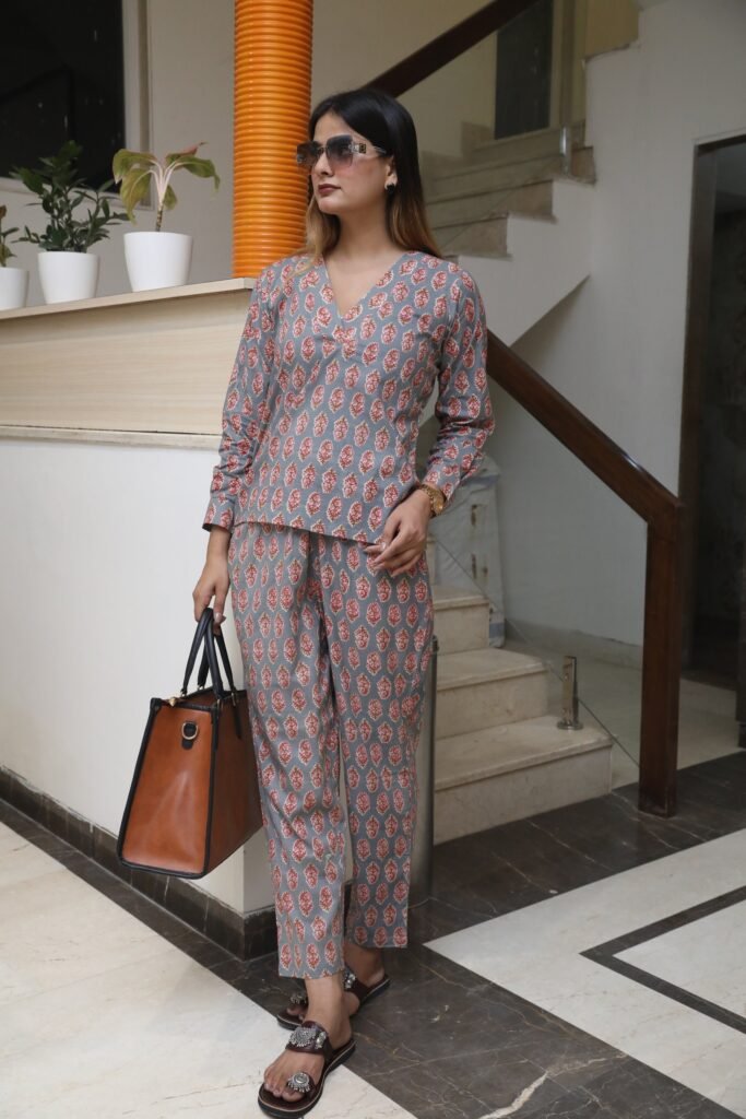 BD9A2326-_1 Negchar- Dark Grey HBB Print co.ord Set of 2