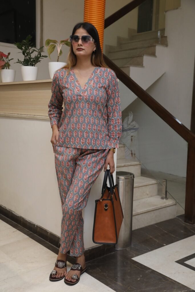 BD9A2327-_1 Negchar- Dark Grey HBB Print co.ord Set of 2